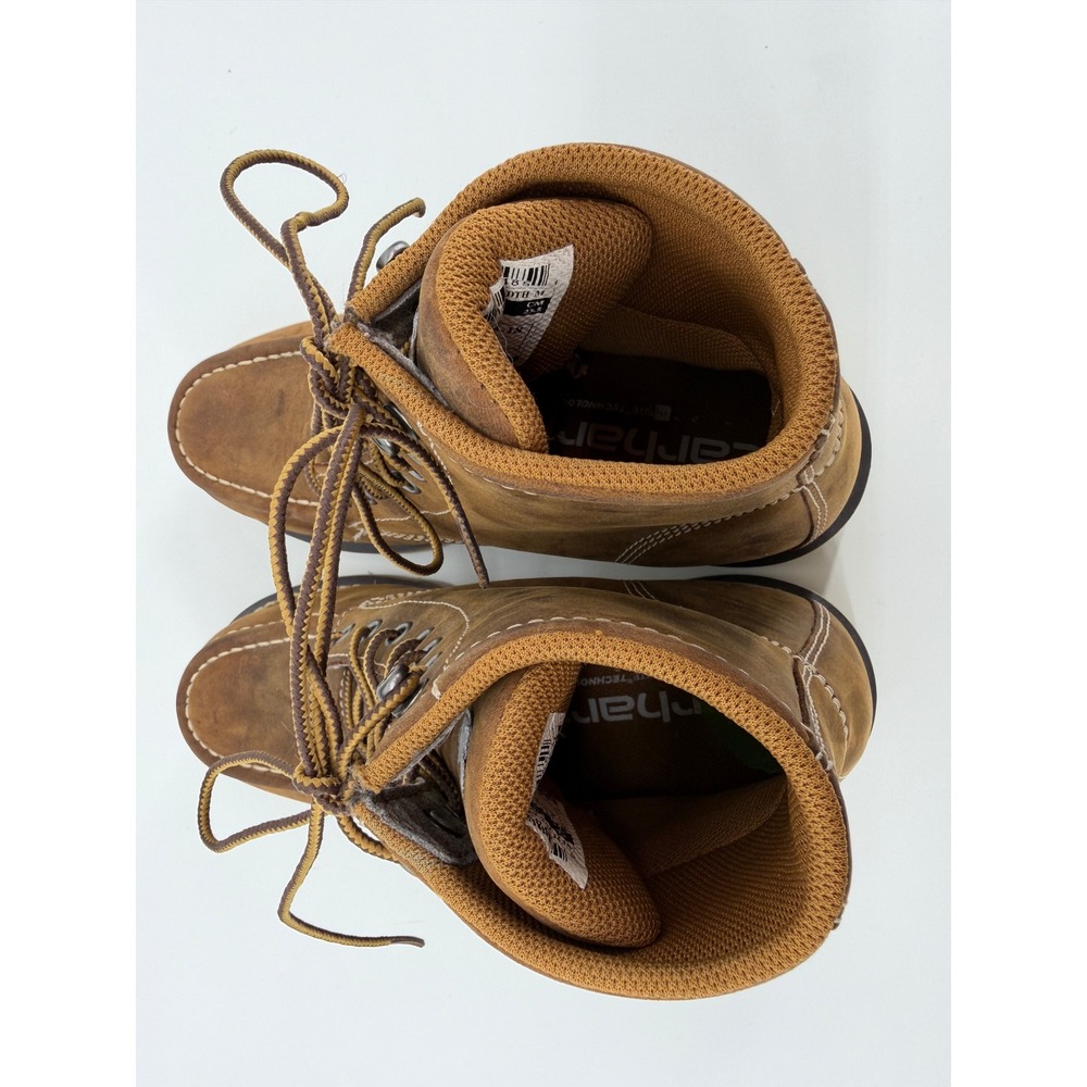 Carhartt Women's Waterproof Wedge Work Boots Tan Leather Size 7 - Picture 5 of 8